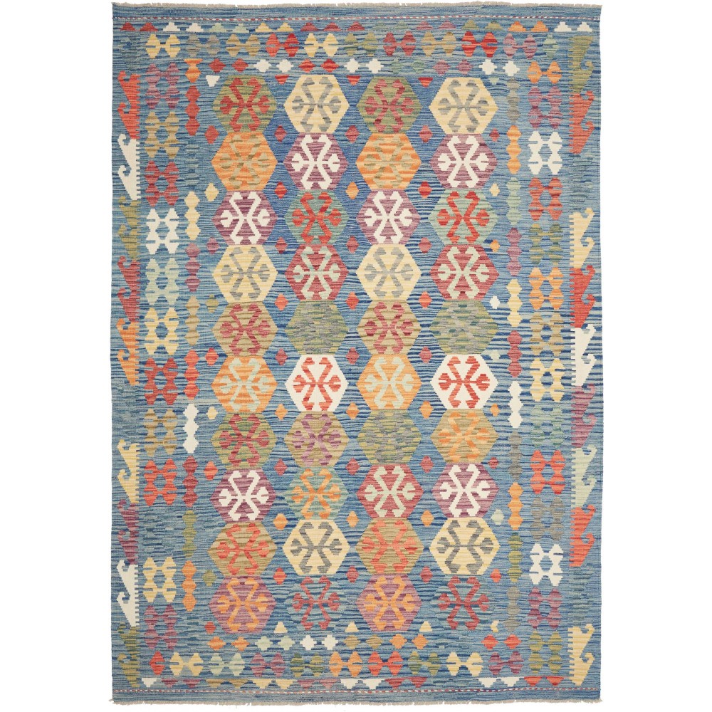 Tappeto Kilim Afghanistan marrone grigio 206x298
