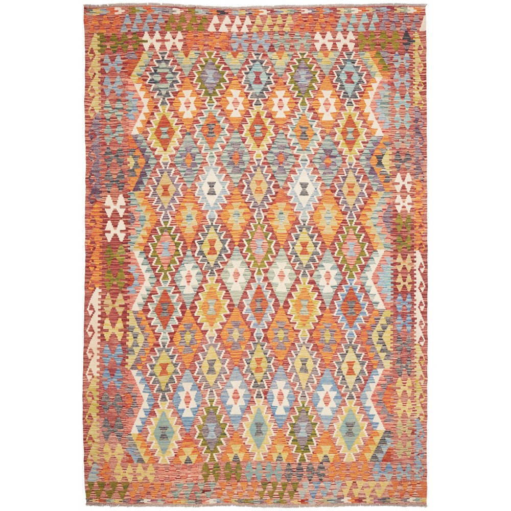 Tappeto Kilim Afghanistan marrone 210x304 Tappeto Kilim Afghanistan marrone 210x304