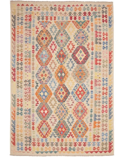 Tappeto Kilim Afghanistan marrone rosso 203x296