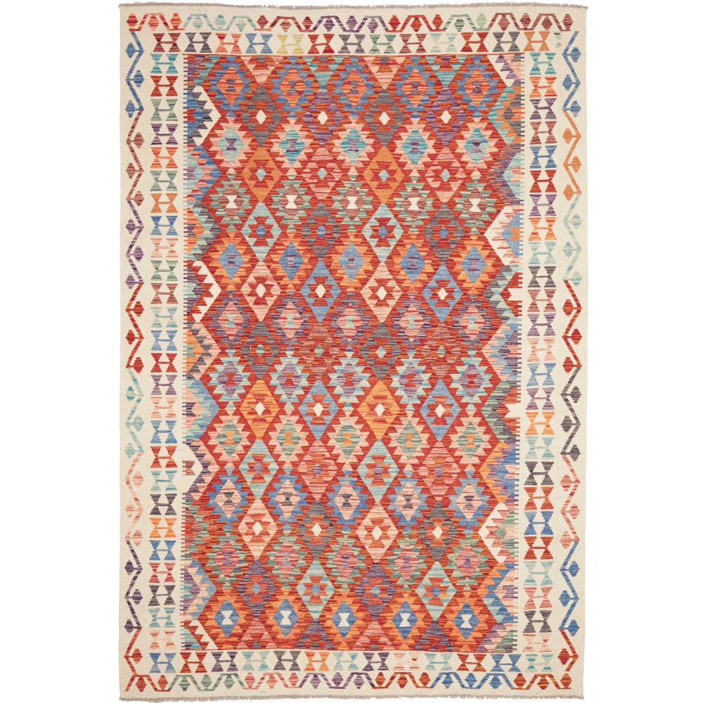 Tappeto Kilim Afghanistan marrone rosso 204x300