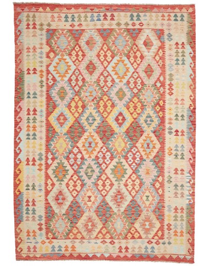 Tappeto Kilim Afghanistan marrone giallo 209x292