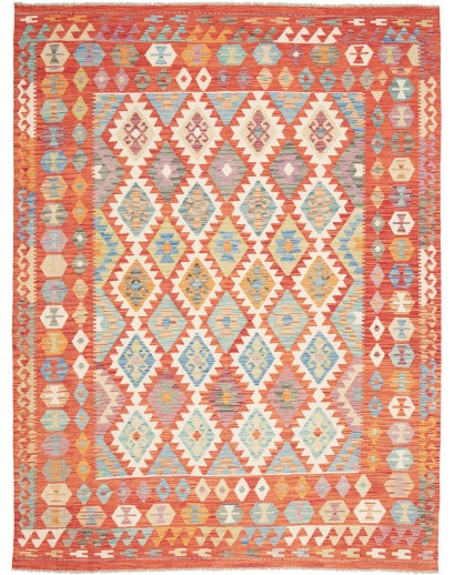 Tappeto Kilim Afghanistan arancione rosso 198x259