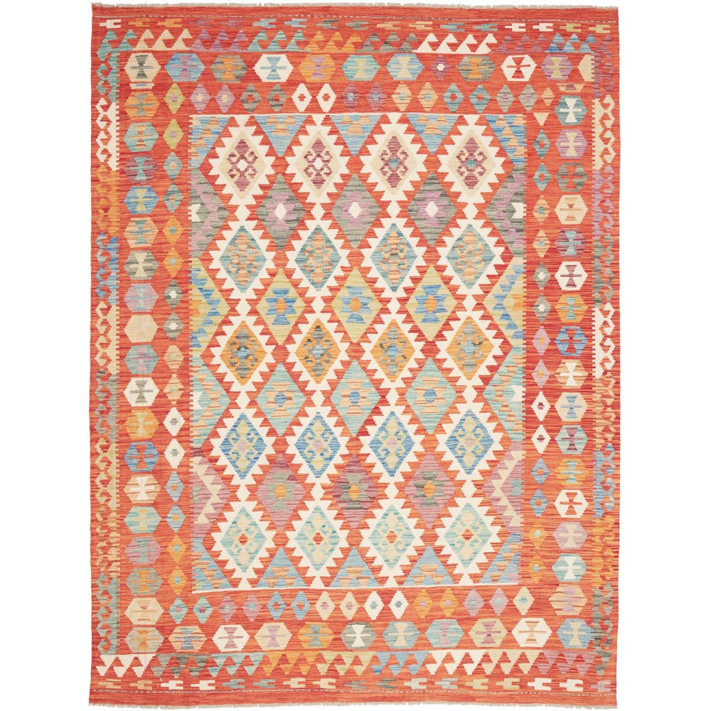 Tappeto Kilim Afghanistan arancione rosso 198x259