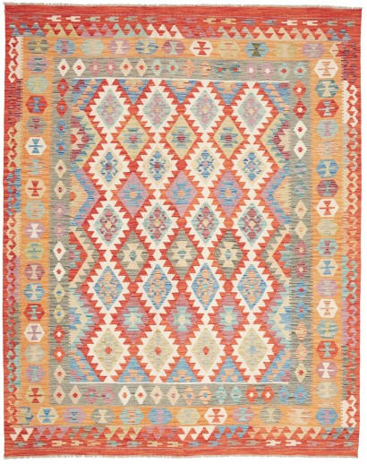 Tappeto Kilim Afghanistan marrone azzurro 203x256