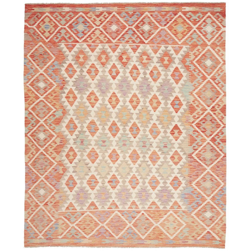 Tappeto Kilim Afghanistan marrone rosso 208x257 Tappeto Kilim Afghanistan marrone rosso 208x257
