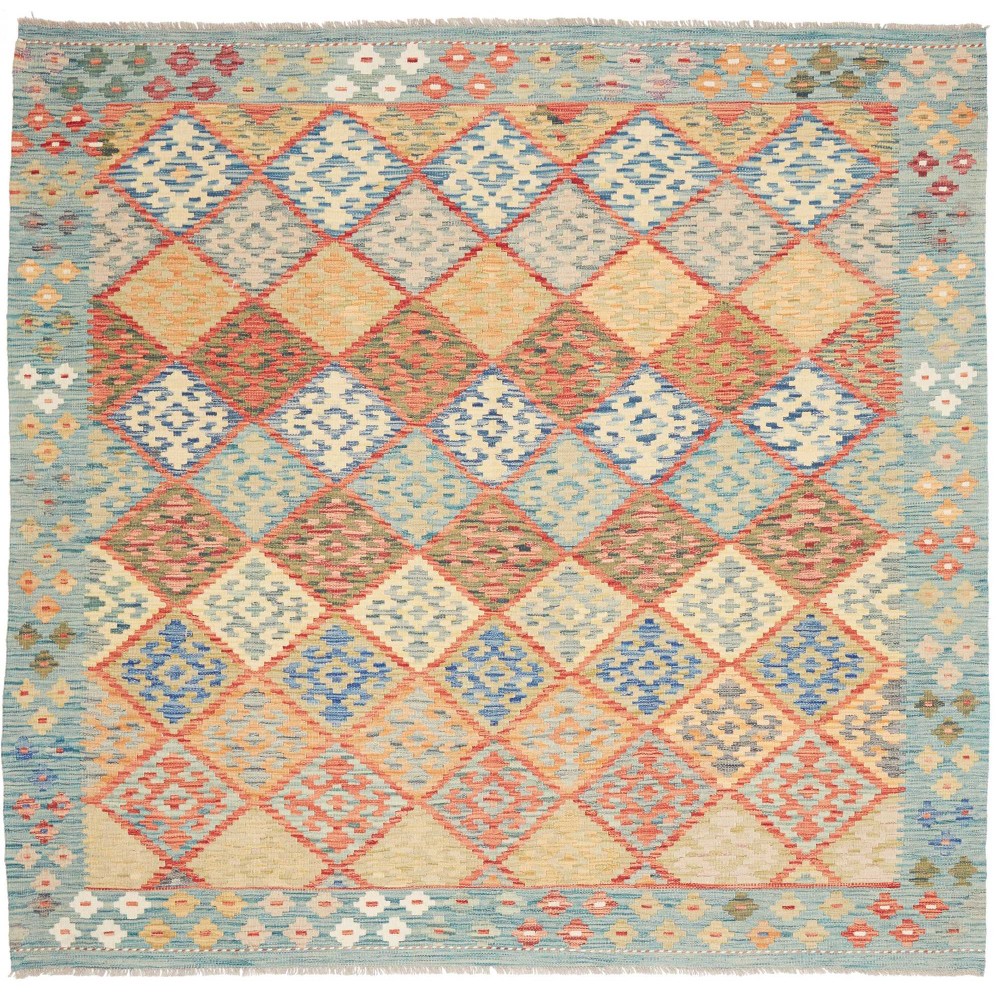 Tappeto Kilim Afghanistan marrone 206x196