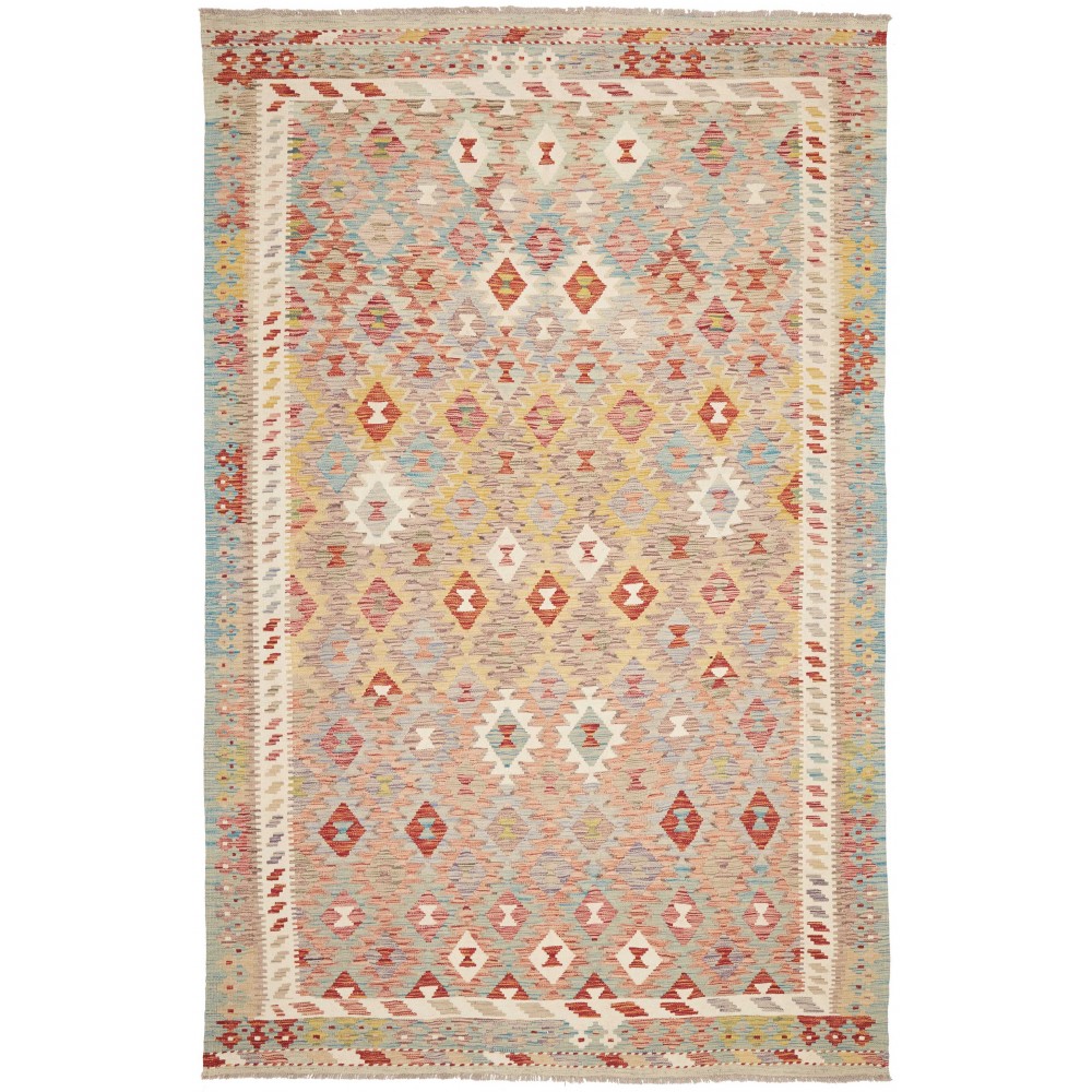 Tappeto Kilim Afghanistan marrone beige 198x304 Tappeto Kilim Afghanistan marrone beige 198x304