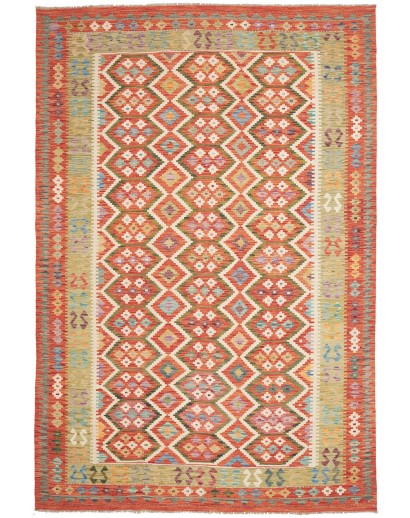 Tappeto Kilim Afghanistan marrone arancione 206x305