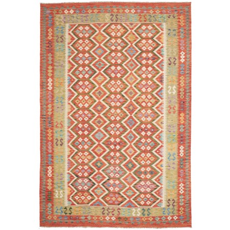 Tappeto Kilim Afghanistan marrone arancione 206x305