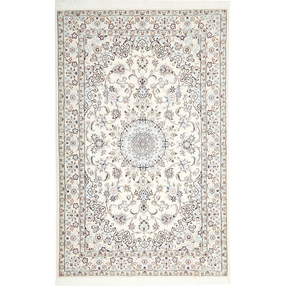 Tappeto Nain 9La Persia bianco verde 132x205 Tappeto Nain 9La Persia bianco verde 132x205