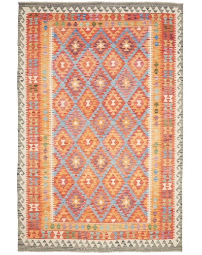 Tappeto Kilim Afghanistan marrone arancione 199x299