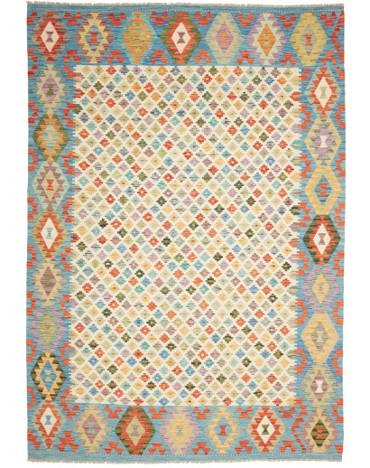 Tappeto Kilim Afghanistan beige arancione 208x297