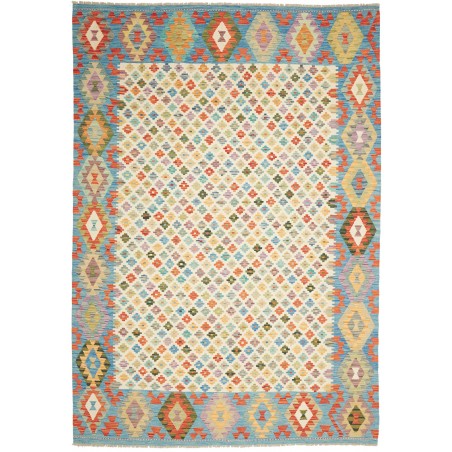 Tappeto Kilim Afghanistan beige arancione 208x297