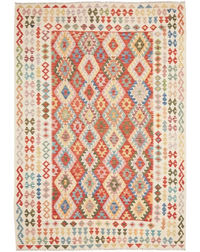 Tappeto Kilim Afghanistan giallo marrone 208x291
