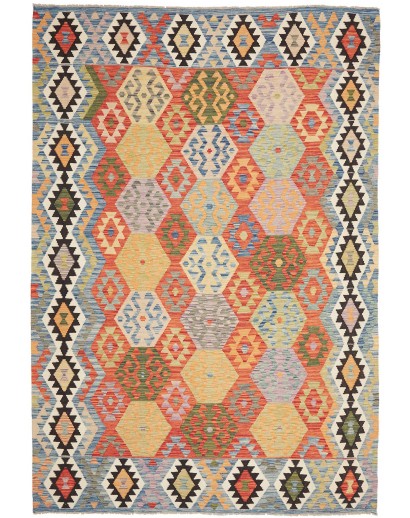Tappeto Kilim Afghanistan marrone grigio 208x301