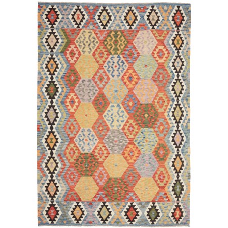 Tappeto Kilim Afghanistan marrone grigio 208x301