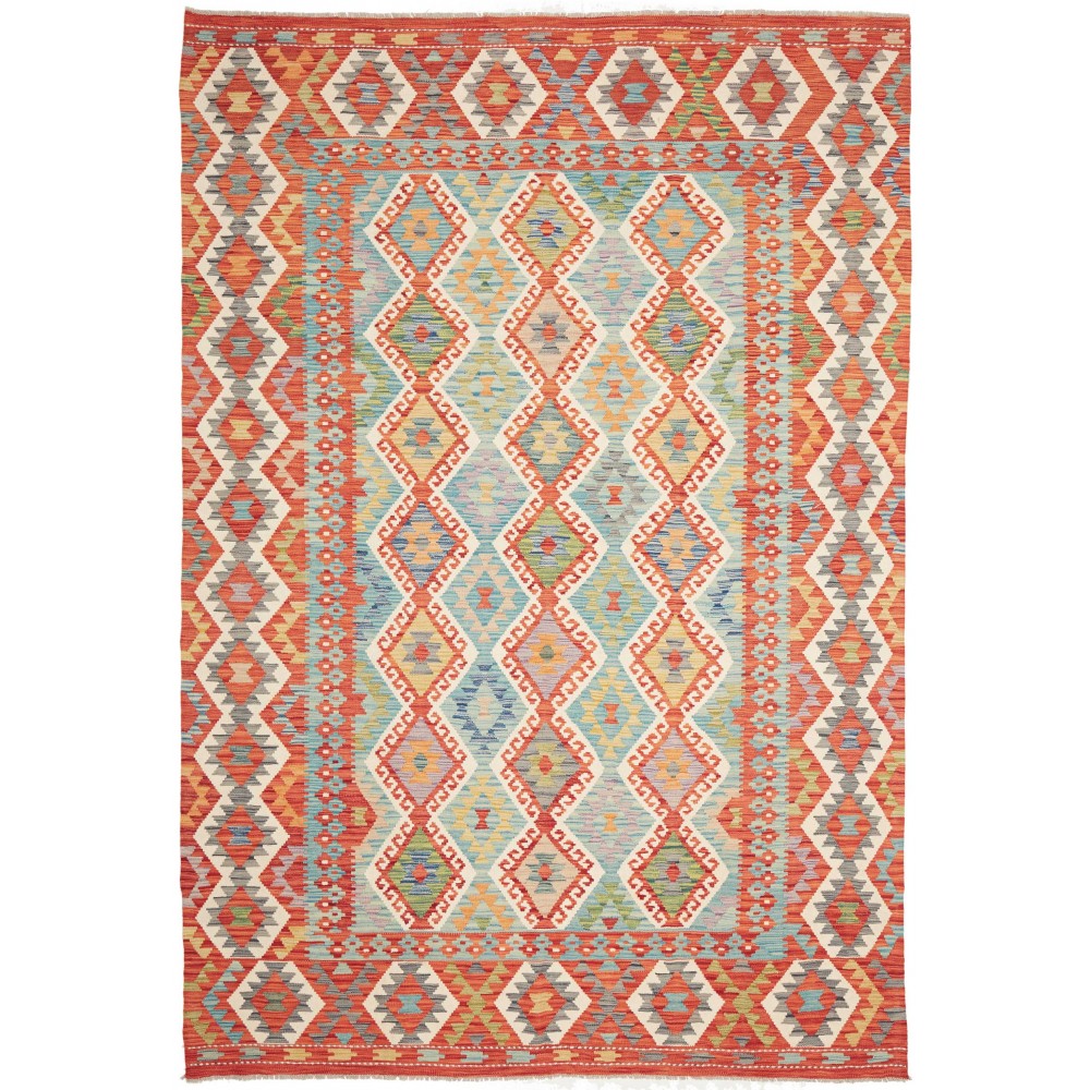 Tappeto Kilim Afghanistan marrone beige 203x298 Tappeto Kilim Afghanistan marrone beige 203x298
