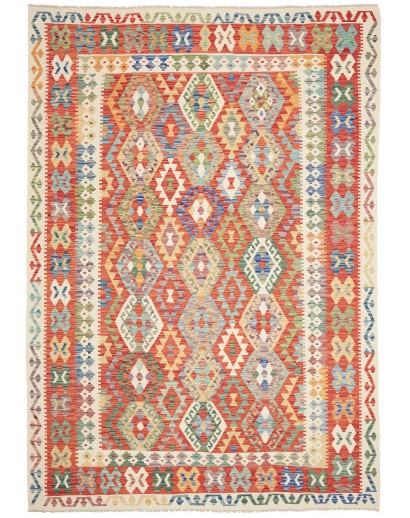 Tappeto Kilim Afghanistan marrone azzurro 208x299