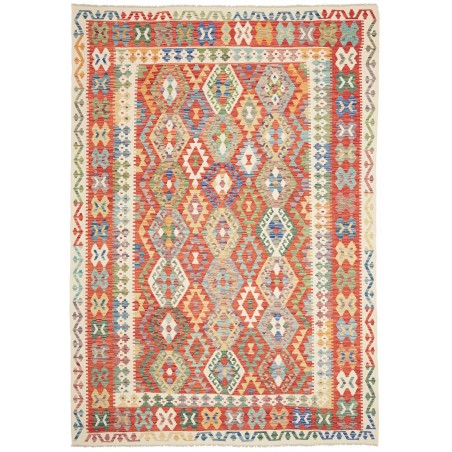 Tappeto Kilim Afghanistan marrone azzurro 208x299