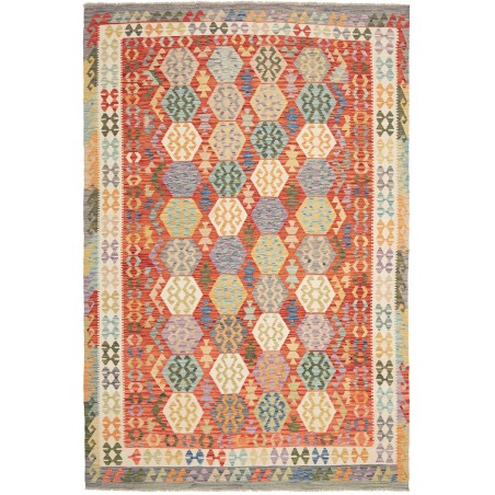 Tappeto Kilim Afghanistan marrone bianco 207x301