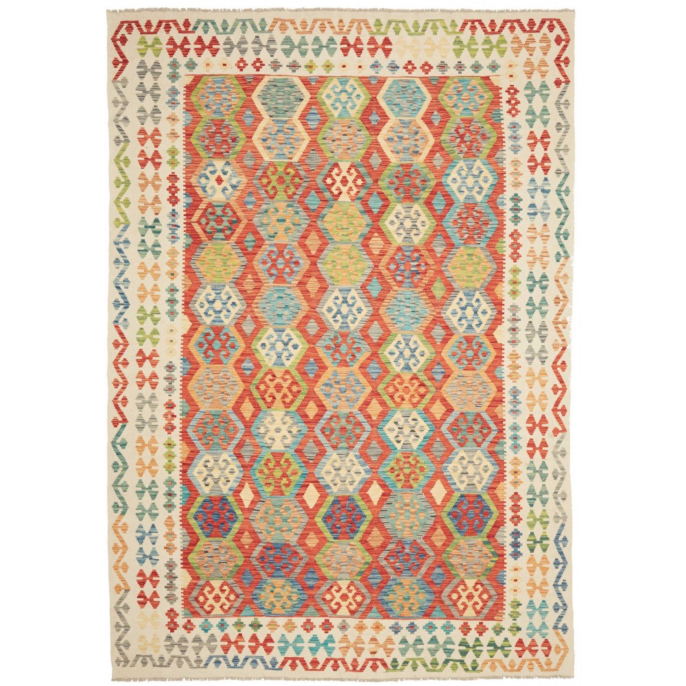 Tappeto Kilim Afghanistan marrone 209x301 Tappeto Kilim Afghanistan marrone 209x301