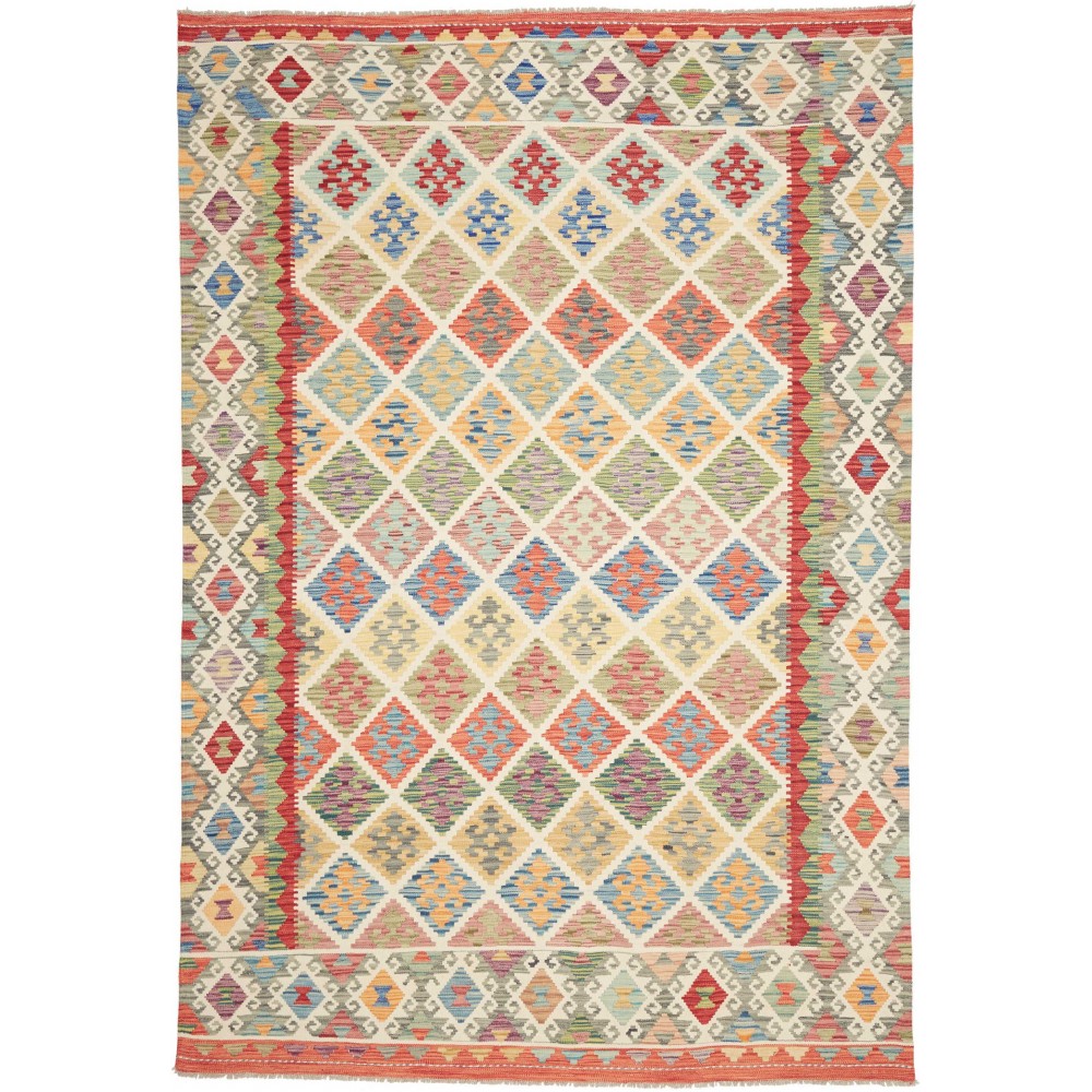 Tappeto Kilim Afghanistan marrone 206x296 Tappeto Kilim Afghanistan marrone 206x296