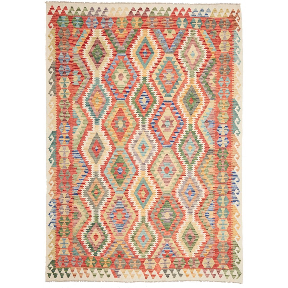 Tappeto Kilim Afghanistan marrone 210x295 Tappeto Kilim Afghanistan marrone 210x295