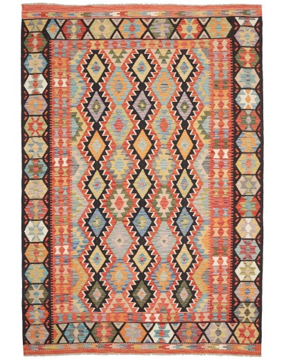 Tappeto Kilim Afghanistan marrone grigio 204x300