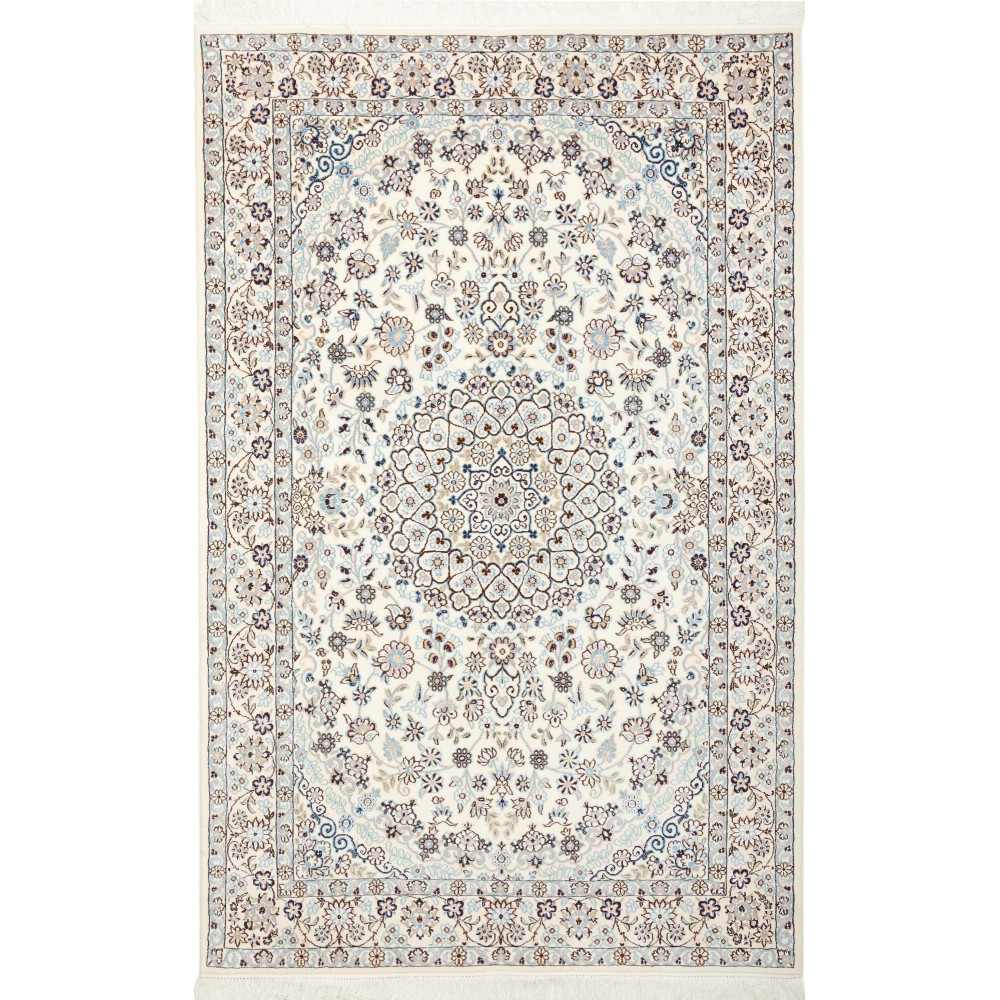 Tappeto Nain 9La Persia bianco grigio 130x207 Tappeto Nain 9La Persia bianco grigio 130x207