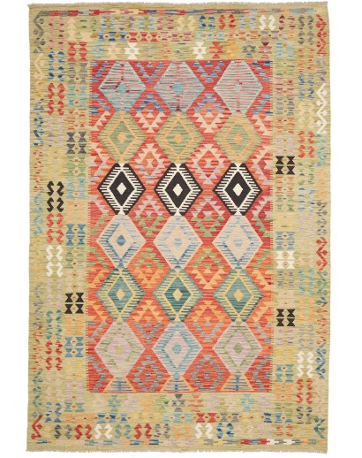 Tappeto Kilim Afghanistan marrone 201x302