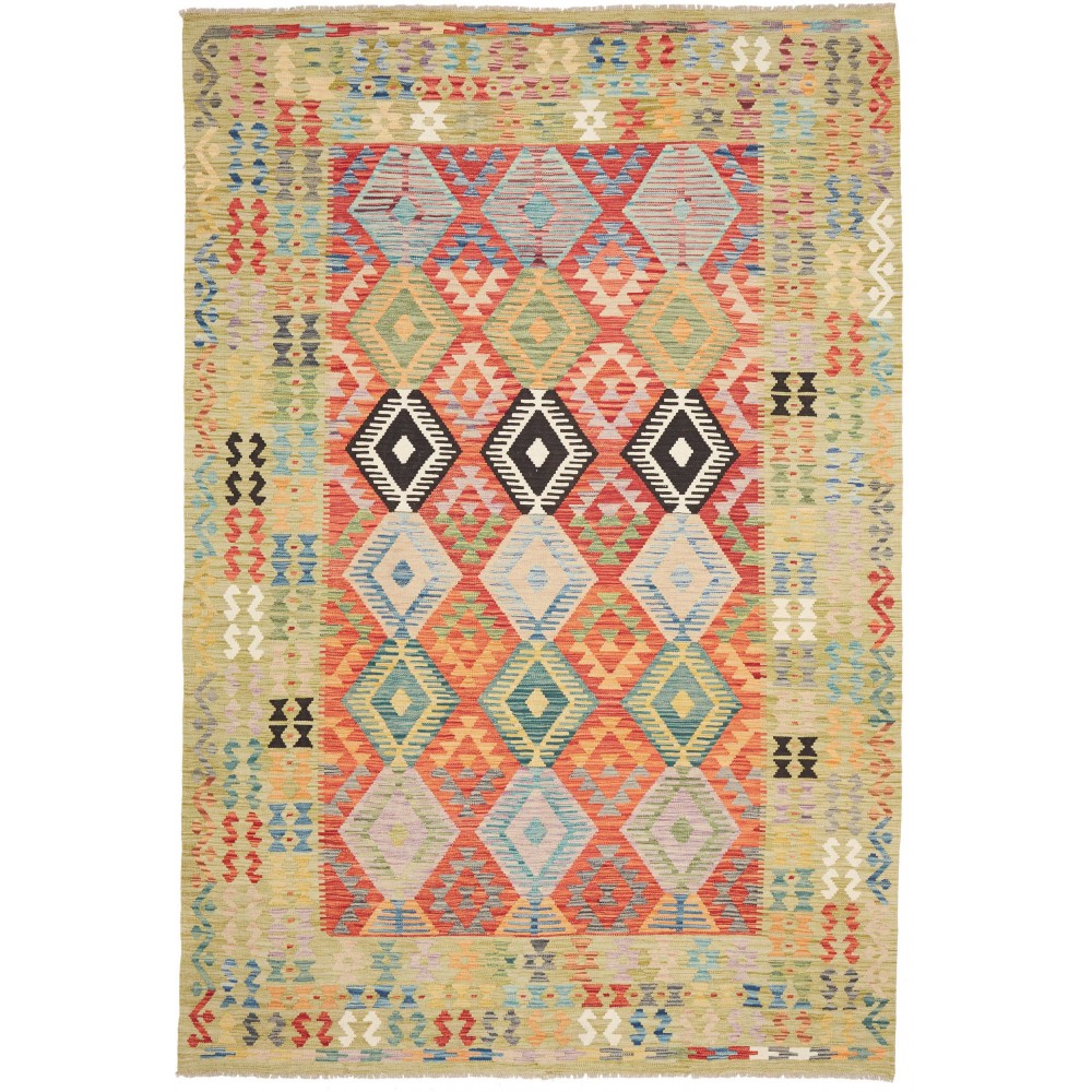 Tappeto Kilim Afghanistan marrone 201x302 Tappeto Kilim Afghanistan marrone 201x302