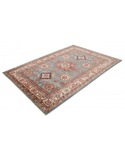 Tappeto Kazak Fine Pakistan azzurro giallo 166x238
