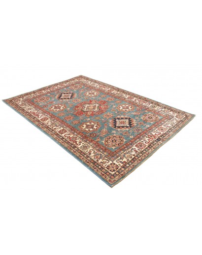 Tappeto Kazak Fine Pakistan azzurro giallo 166x238