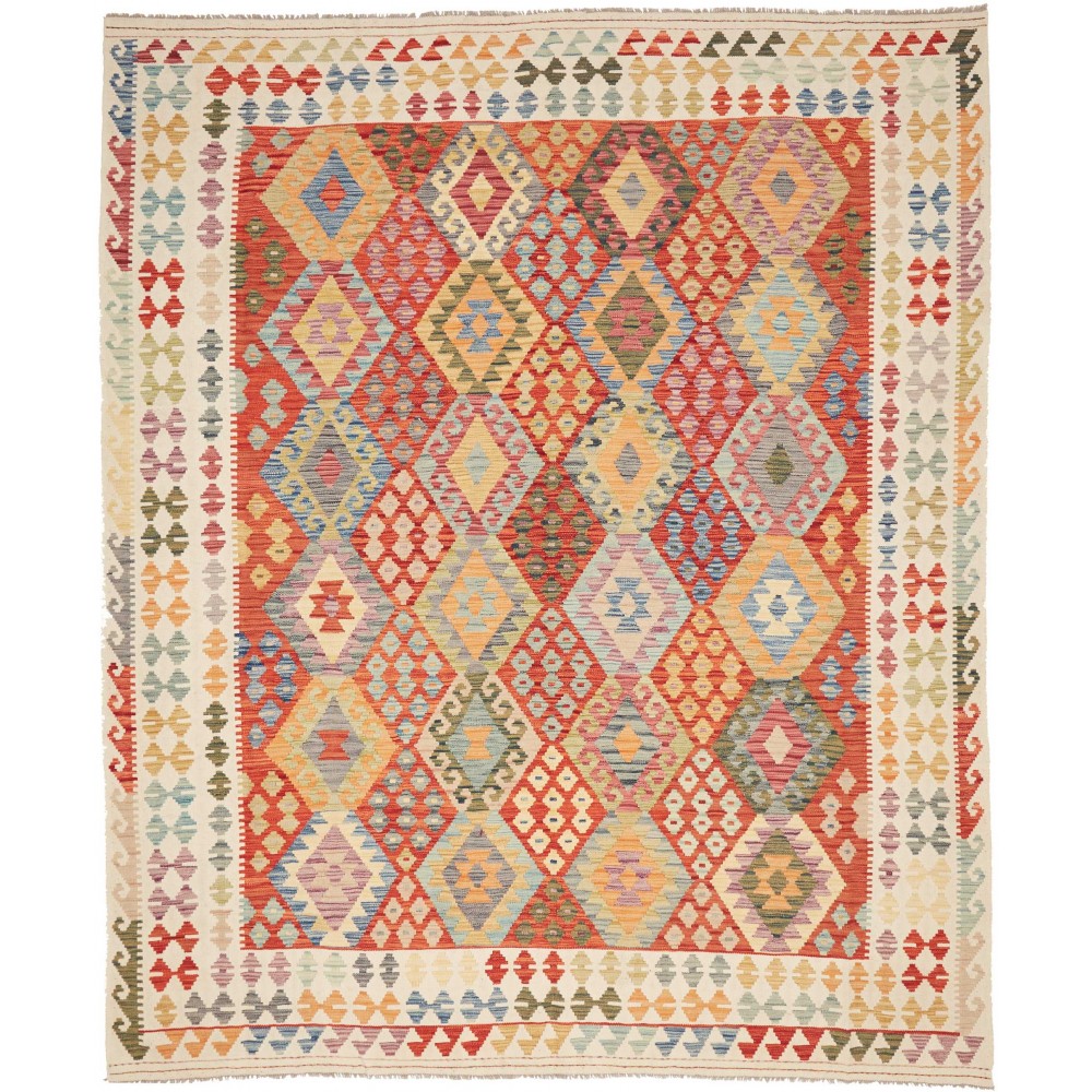Tappeto Kilim Afghanistan marrone 244x295 Tappeto Kilim Afghanistan marrone 244x295