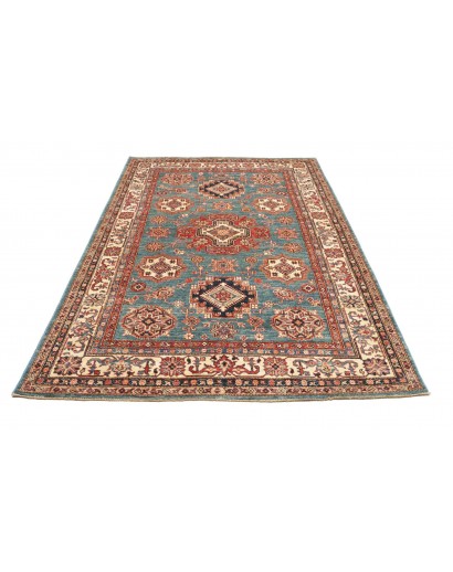 Tappeto Kazak Fine Pakistan azzurro giallo 166x238