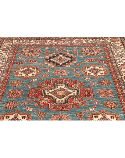 Tappeto Kazak Fine Pakistan azzurro giallo 166x238