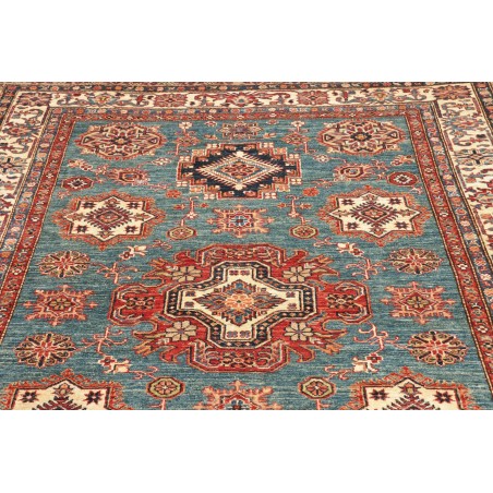Tappeto Kazak Fine Pakistan azzurro giallo 166x238