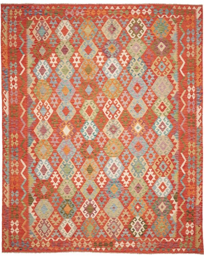 Tappeto Kilim Afghanistan rosso marrone 280x352