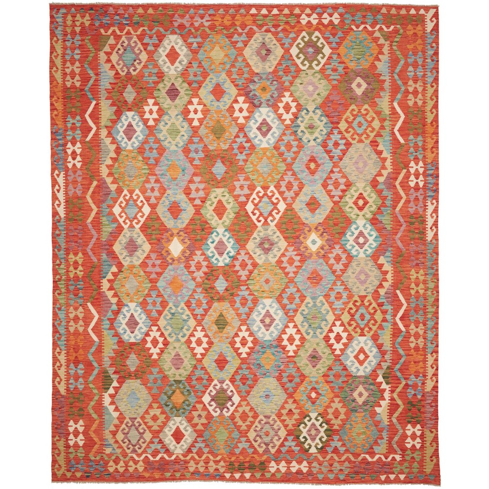 Tappeto Kilim Afghanistan rosso marrone 280x352 Tappeto Kilim Afghanistan rosso marrone 280x352