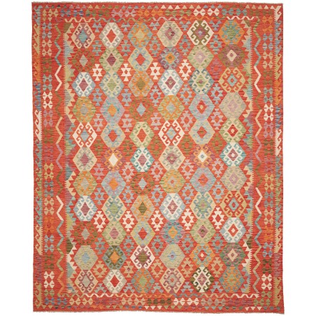 Tappeto Kilim Afghanistan rosso marrone 280x352