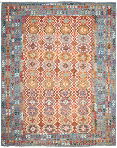 Tappeto Kilim Afghanistan marrone azzurro 315x393