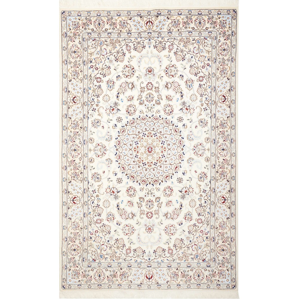 Tappeto Nain 9La Persia bianco azzurro 158x252 Tappeto Nain 9La Persia bianco azzurro 158x252