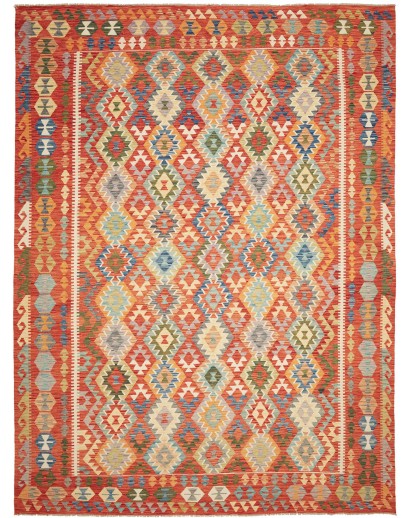 Tappeto Kilim Afghanistan marrone bianco 277x372