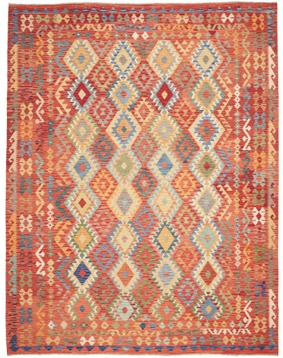 Tappeto Kilim Afghanistan marrone giallo 265x345