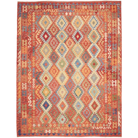 Tappeto Kilim Afghanistan marrone giallo 265x345