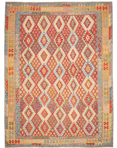Tappeto Kilim Afghanistan marrone bianco 257x344
