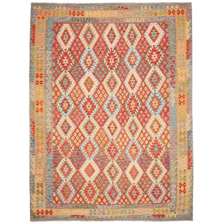 Tappeto Kilim Afghanistan marrone bianco 257x344