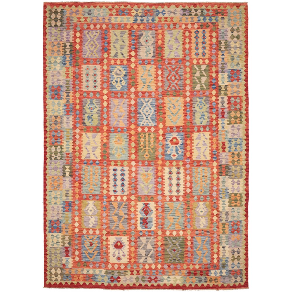 Tappeto Kilim Afghanistan marrone 252x353 Tappeto Kilim Afghanistan marrone 252x353