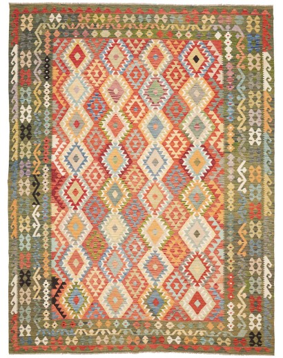 Tappeto Kilim Afghanistan marrone bianco 260x350