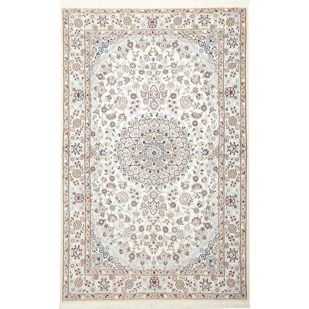Tappeto Nain 9La Persia bianco verde 134x210 Tappeto Nain 9La Persia bianco verde 134x210